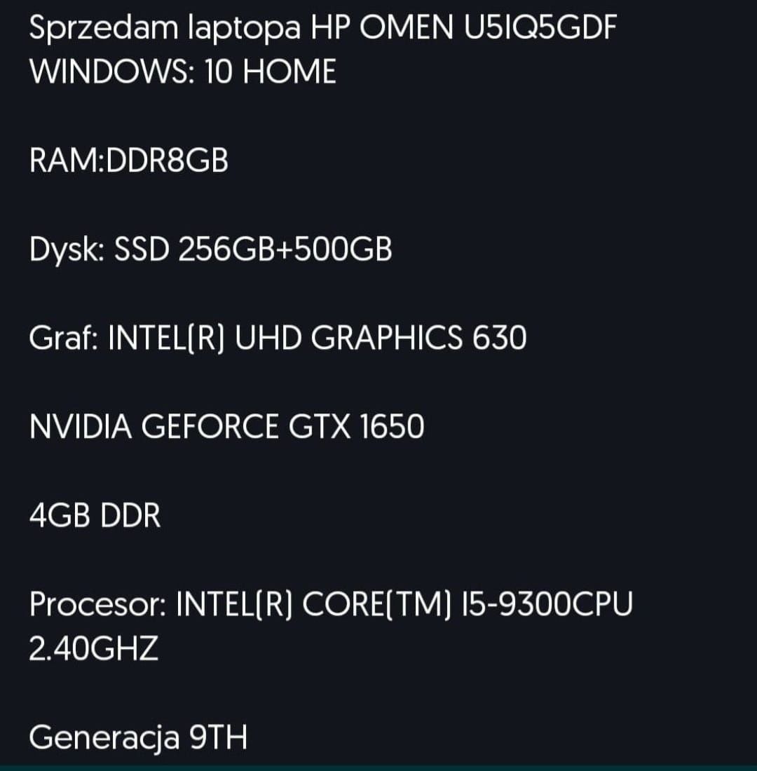 Laptop HP Omen U5