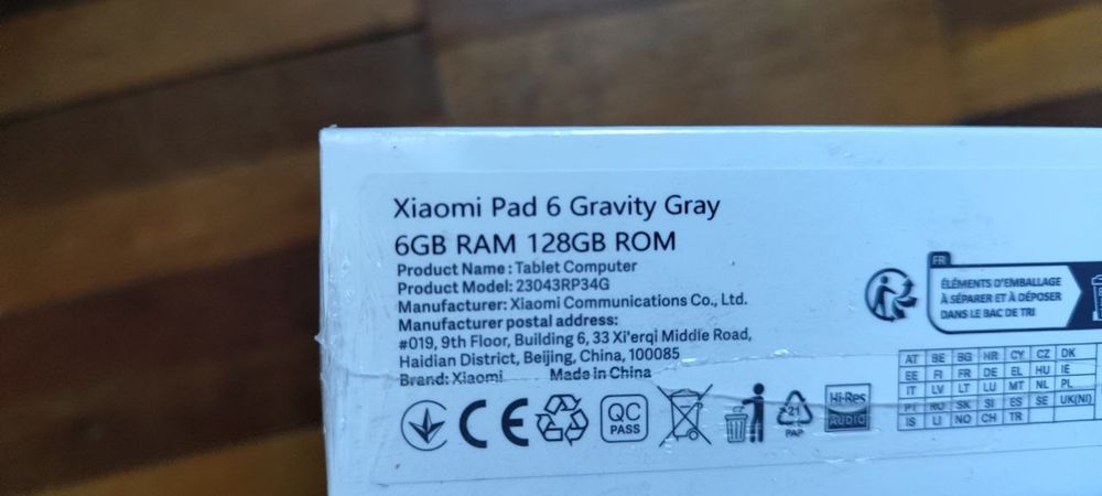 Xiaomi pad 6 gravity gray 6/128