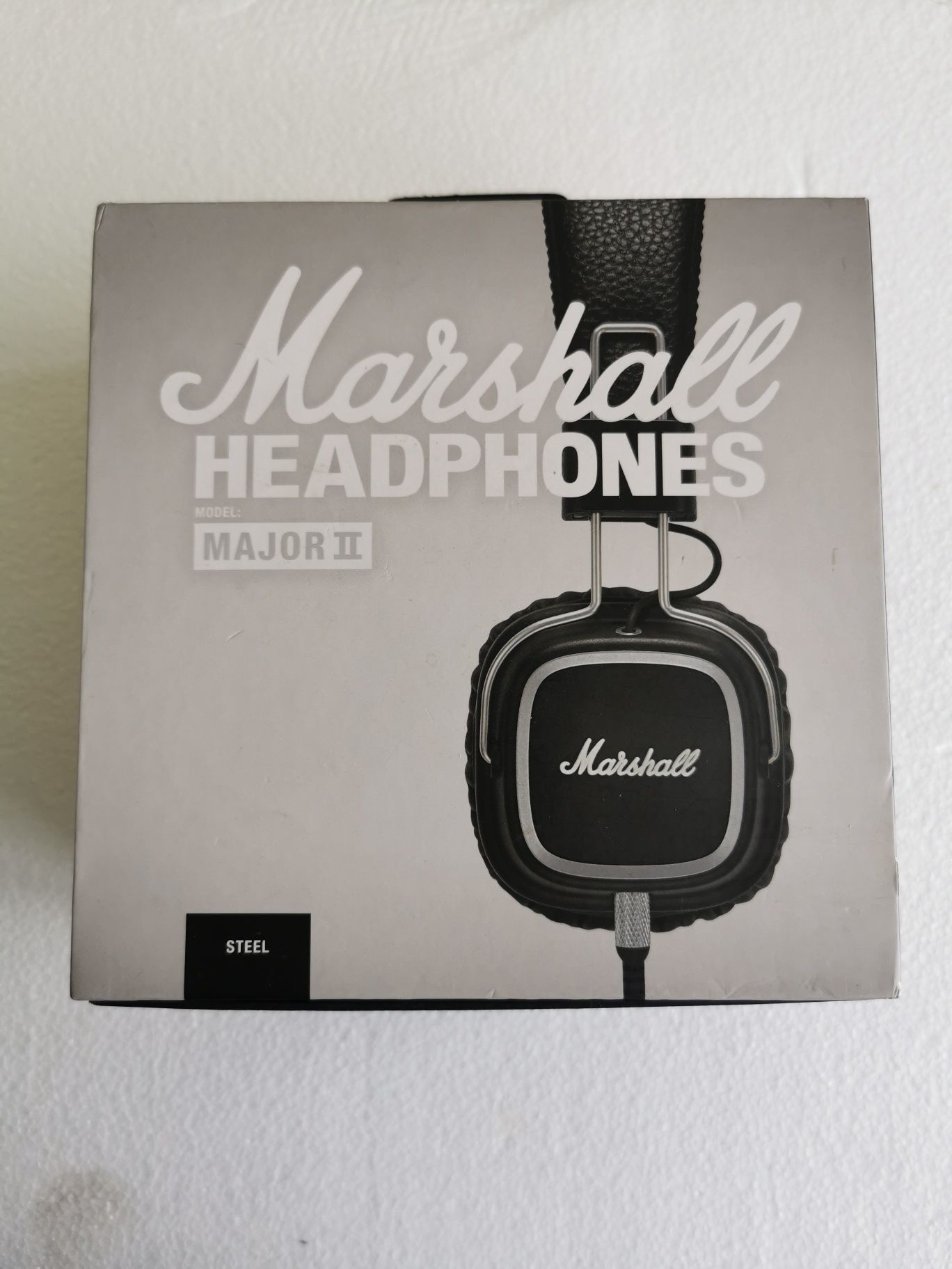 Коробка наушников  Marshall heed phones major 2 steel