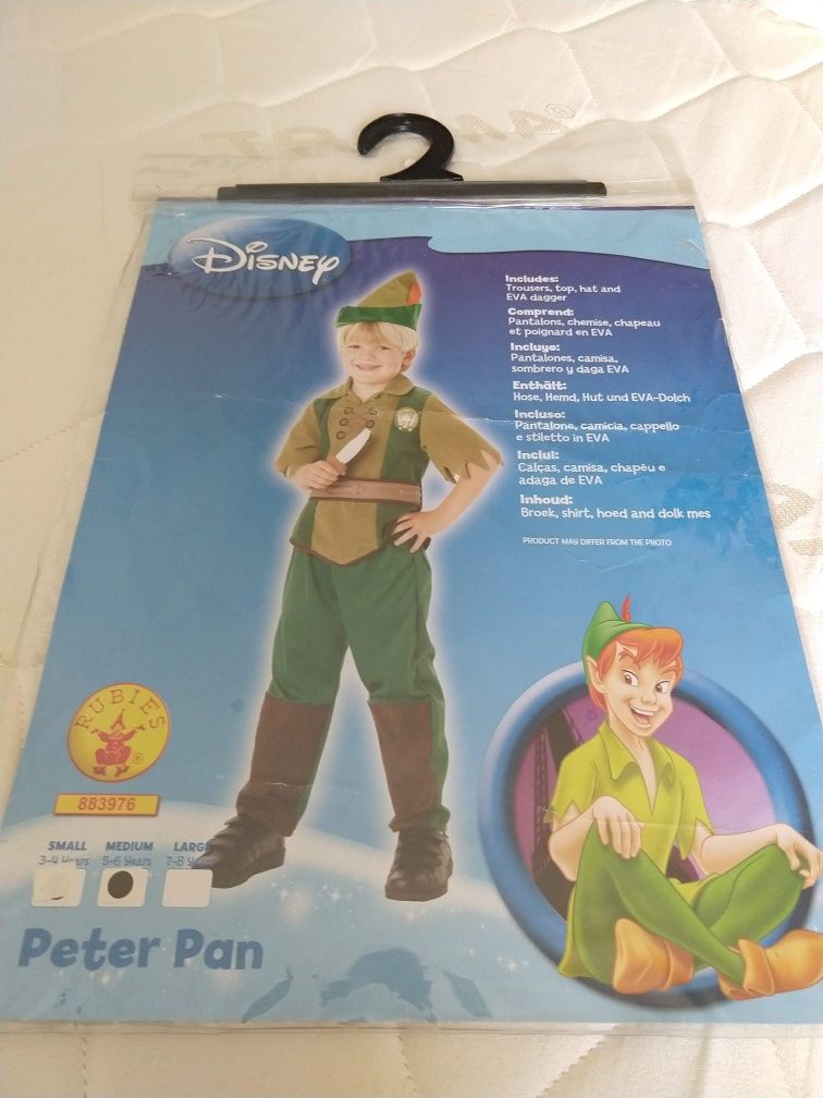 Fato Peter Pan - 5 a 6 anos - Usado em bom estado