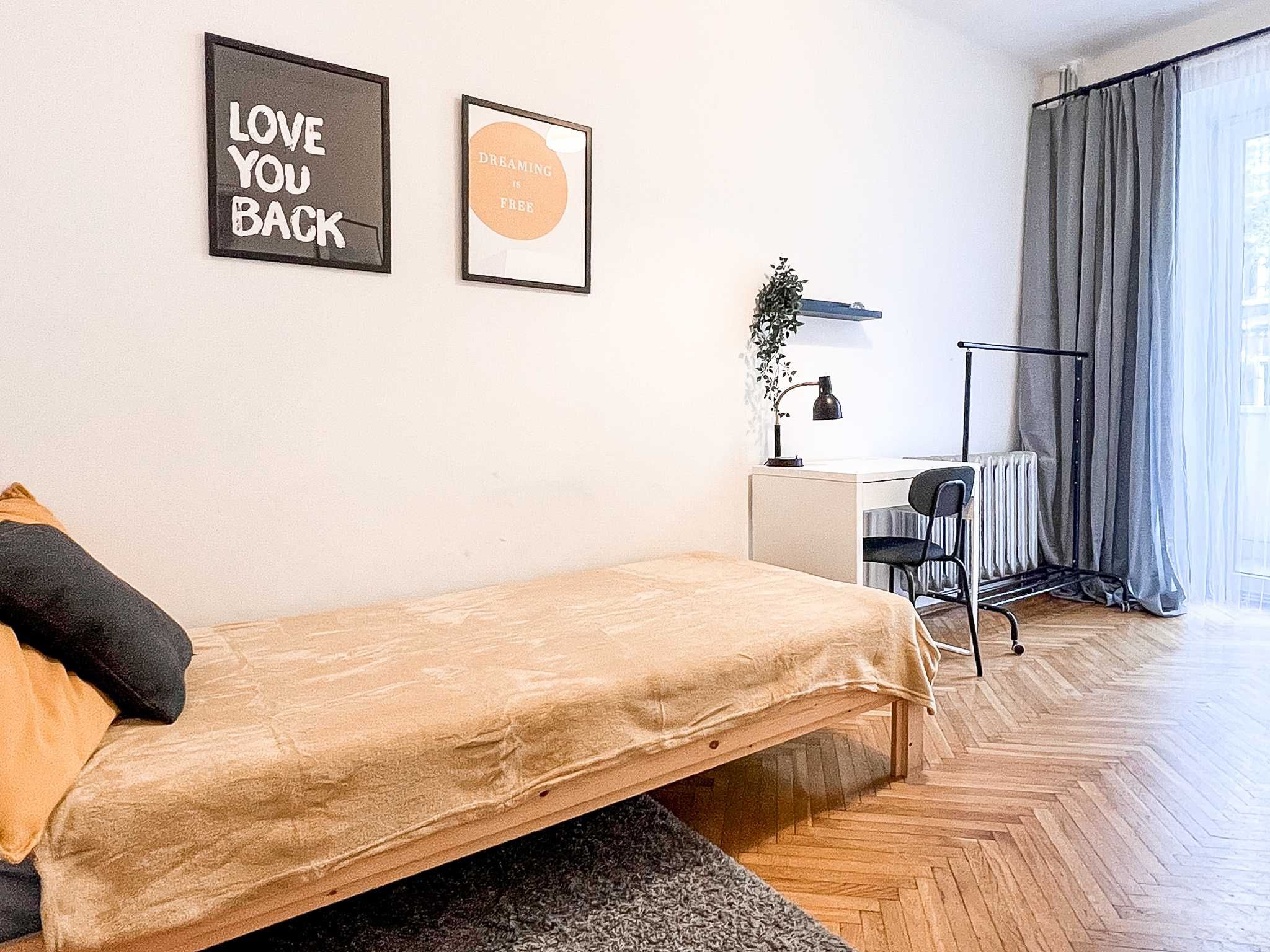 Pokój 1 os w mieszkaniu 3 pokojowym balkon Kazimierz, UEK, ABB, Frycz