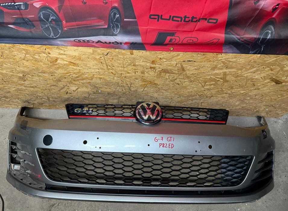 Zderzak przedni z grillem Vw Golf 7 Gti 12-16 sprysk 4xpdc gril kratki