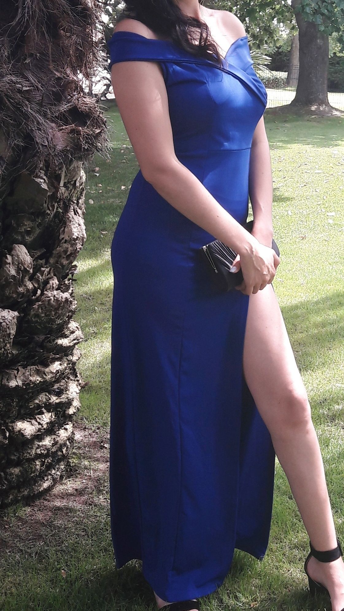 Vestido azul cerimónia