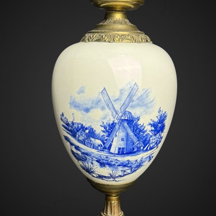 Lampa stołowa Holenderska styl Delft wiatraki holenderski B51/061510