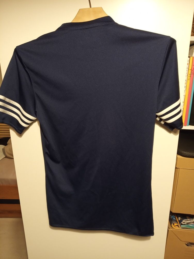 Adidas Climalite granatowa S paski 3stripes Koszulka