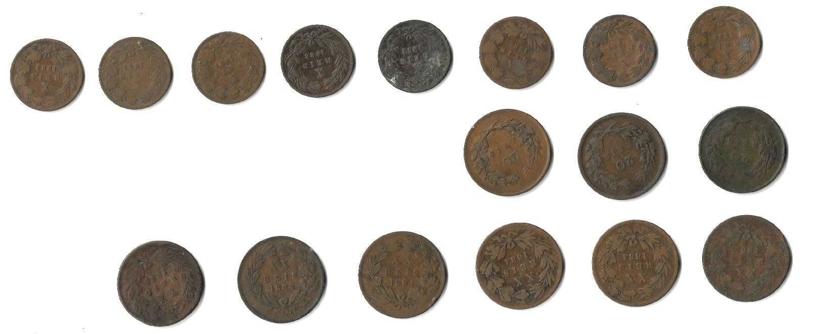 Dom Luís I e Dom Carlos I - 17 Moedas Correntes