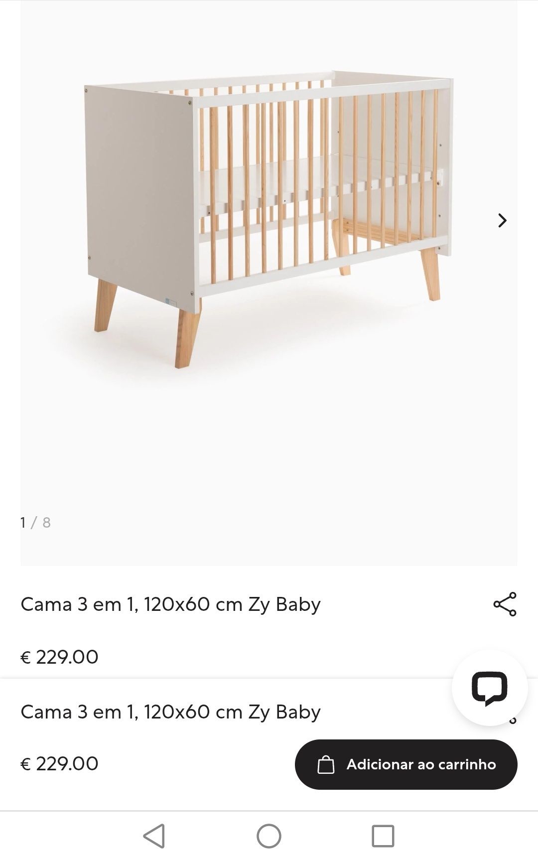 Berço zippy 3 em 1