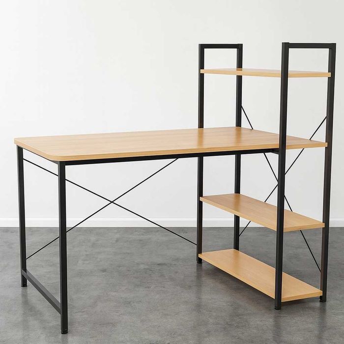 Nowe Biurko Komputerowe Loft Regał Gamingowe 71x54x120cm Dąb do Pokoju