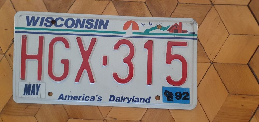 Wisconsin tablica rejestracyjna USA oryginal