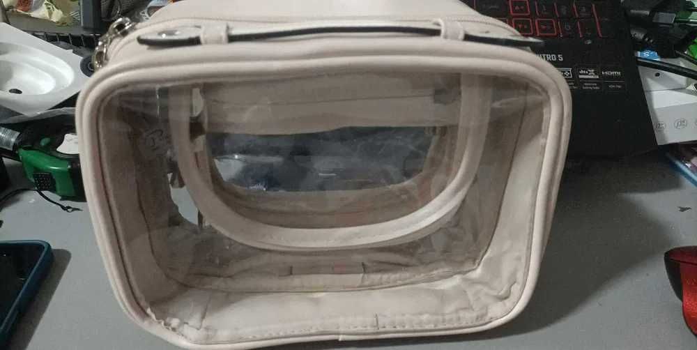 Kosmetyczka, przezroczysta, damska,dwuwarstwowa, wodoszczelna