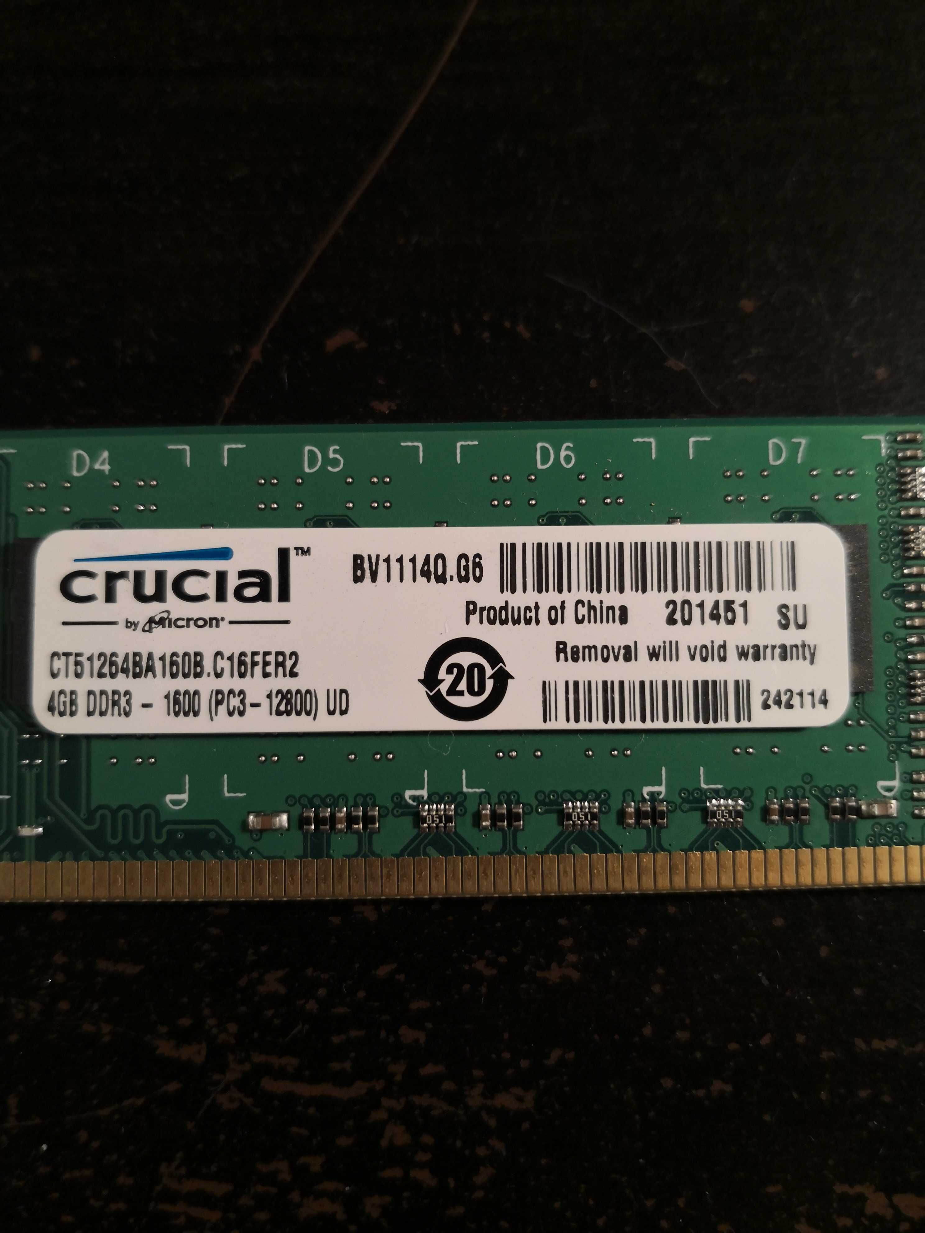 Memória Crucial 4GB Single DDR3