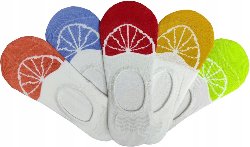 Stopki Damskie Bawełniane Tutti Frutti 39-41 5 Par Silikon Na Pięcie