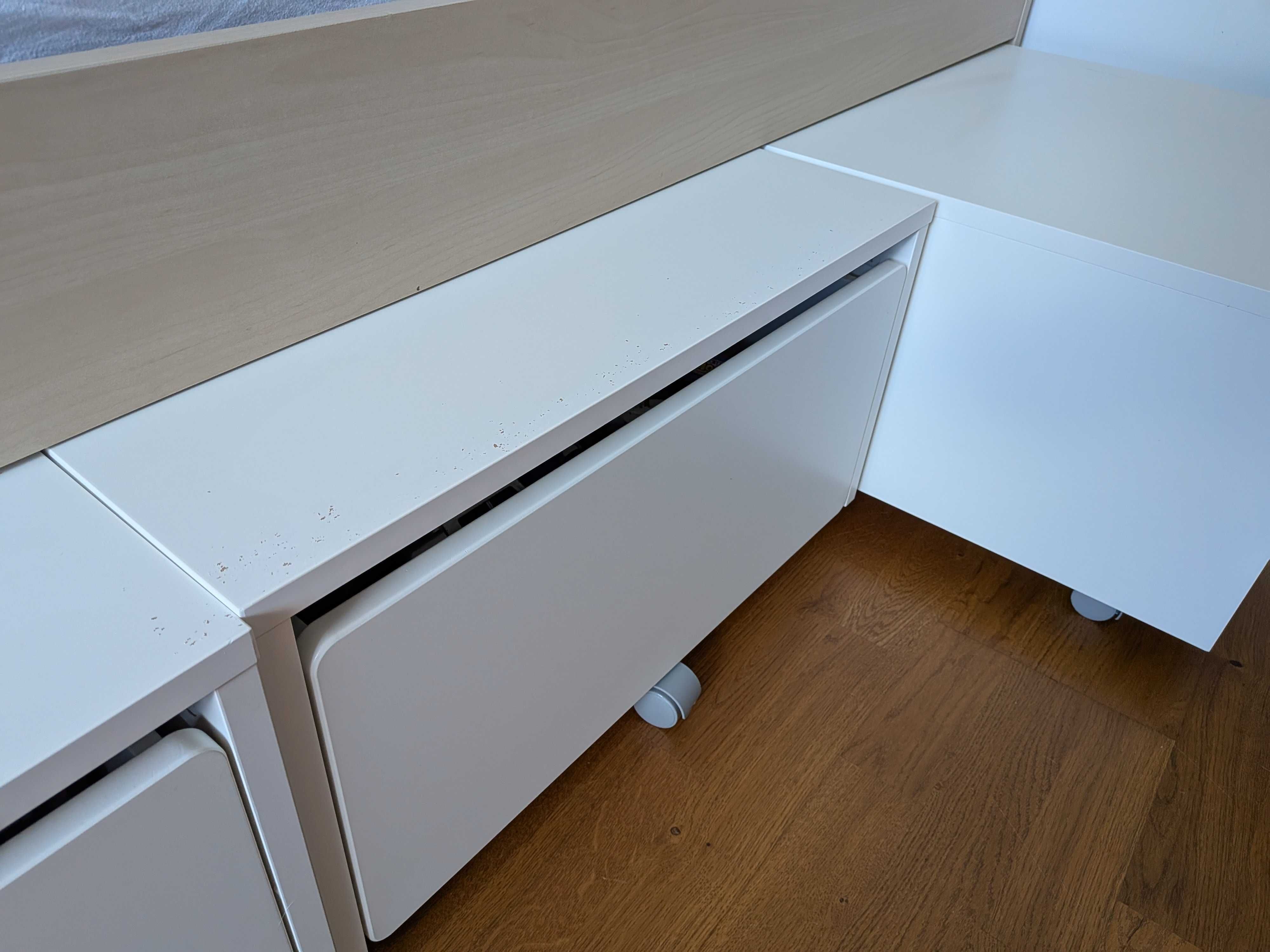 Łóżko Ikea Slakt z 3 pojemikami 90cm x 200cm bez materaca