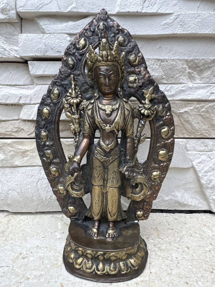 Zielona Tara żeński Budda Shyama-Tara figura z brązu