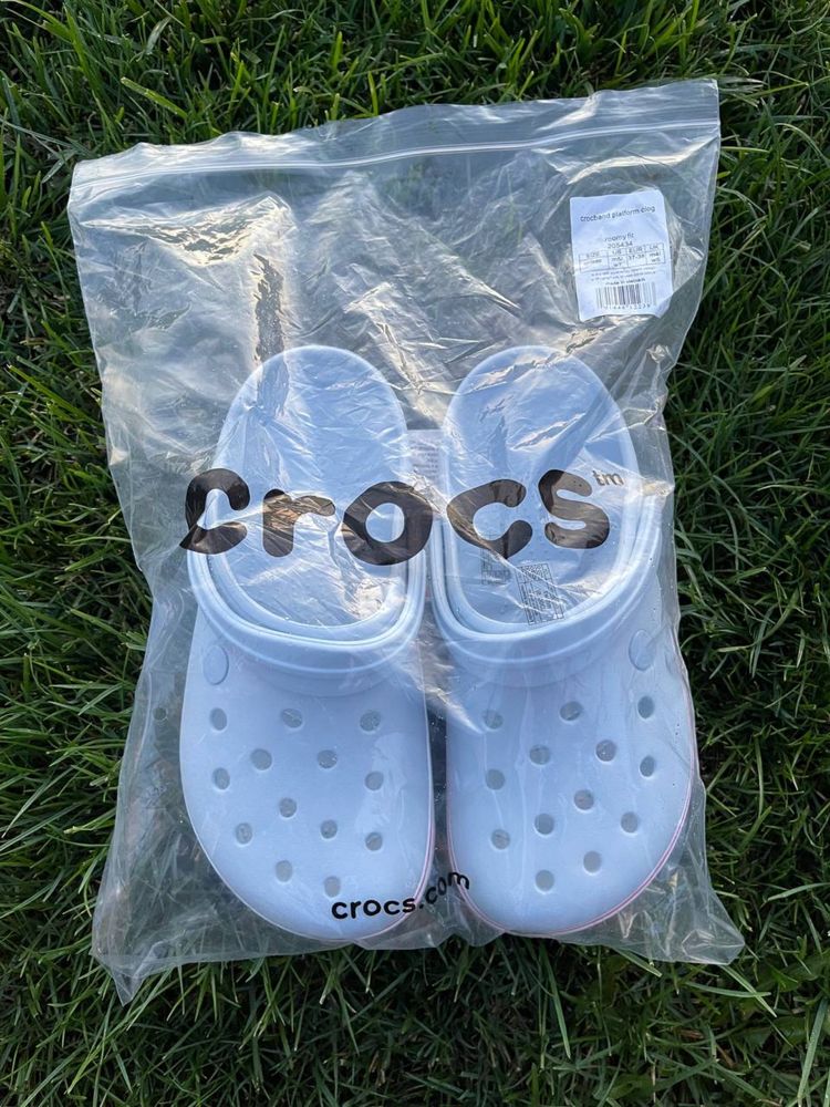 Уценка . Crocs platform кроксы на платформе голубые