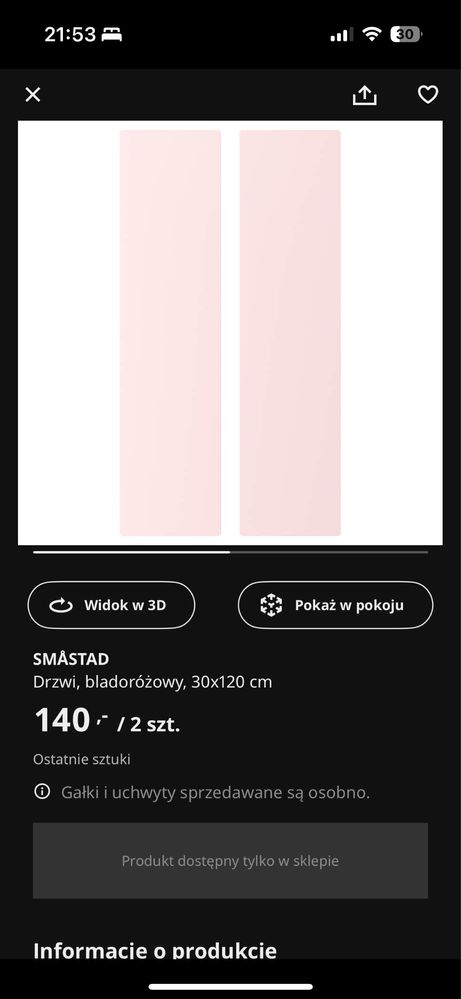 Smastad fronty różowe Ikea