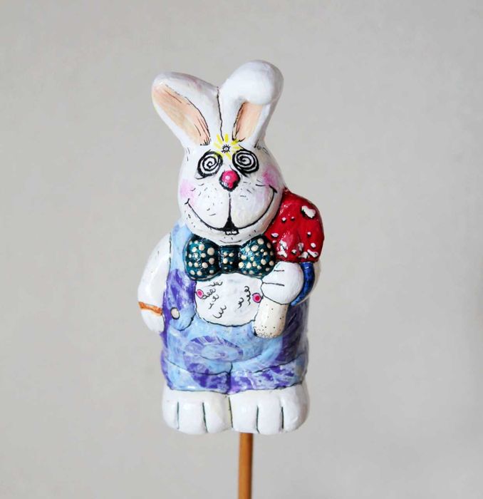 Trippy White Rabbit / ceramika, ozdoby doniczkowe, doniczki, rośliny