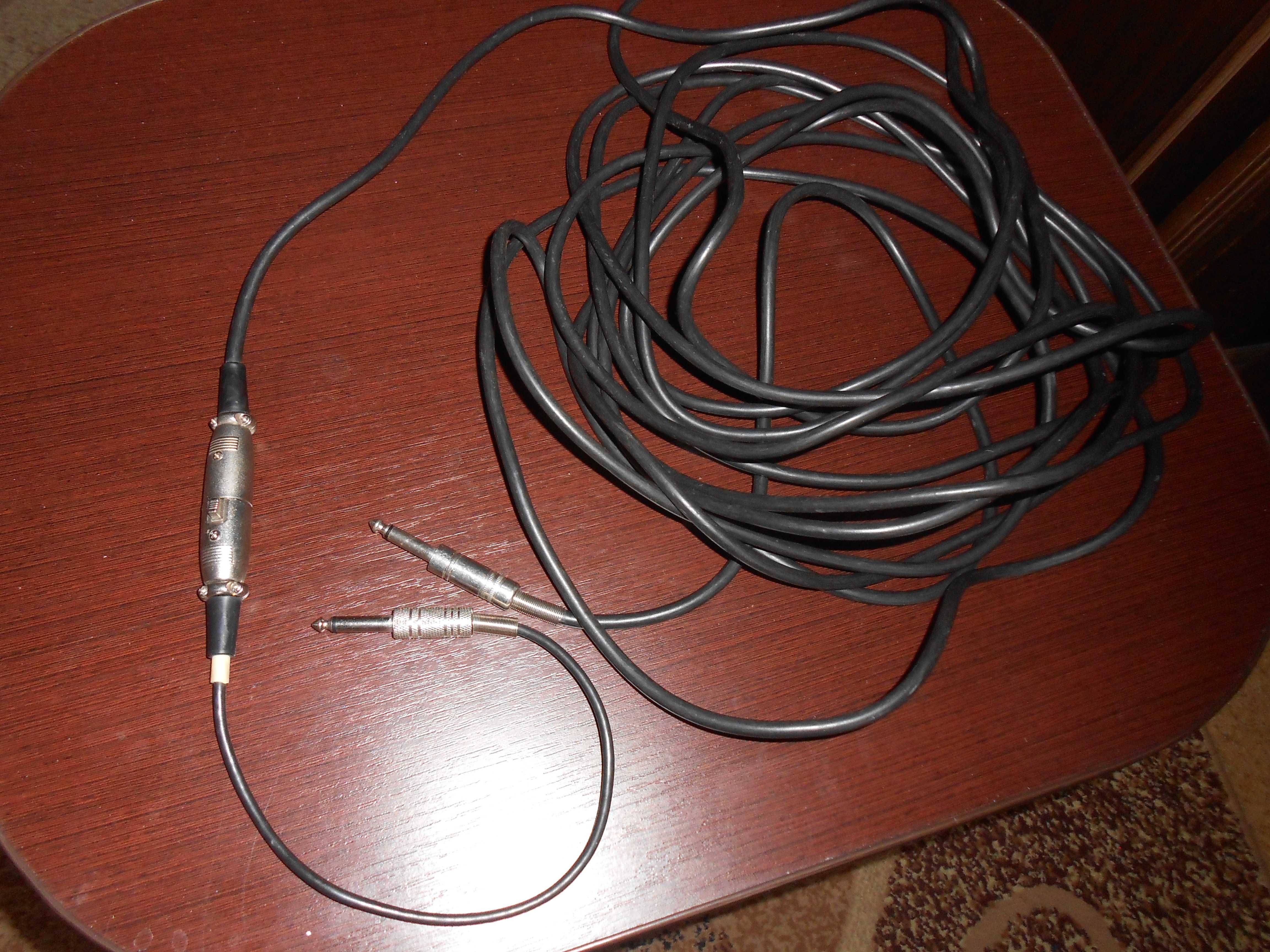 Настоящий экранированный микрофонный кабель с каноном и двумя джеками