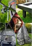 Palenisko ogrodowe grill 2w1 z rusztem obrotowym i regulowanym 100x100