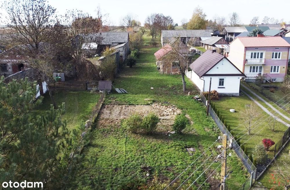 Działka rolno-budowlana z mediami, sadem i budynkiem gospodarczym