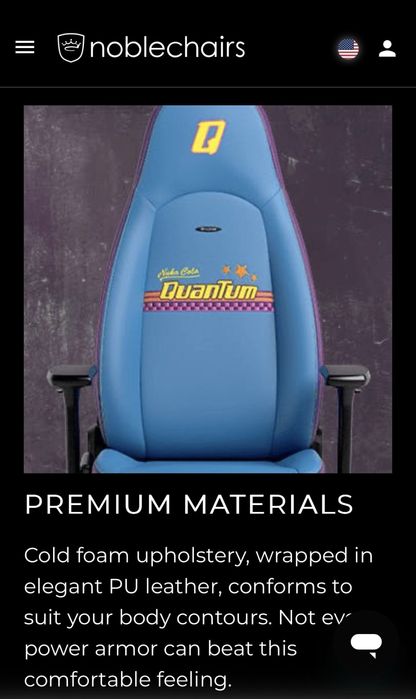 Cadeira Gaming Noblechairs Icon Nuka-Cola Quantum Edition