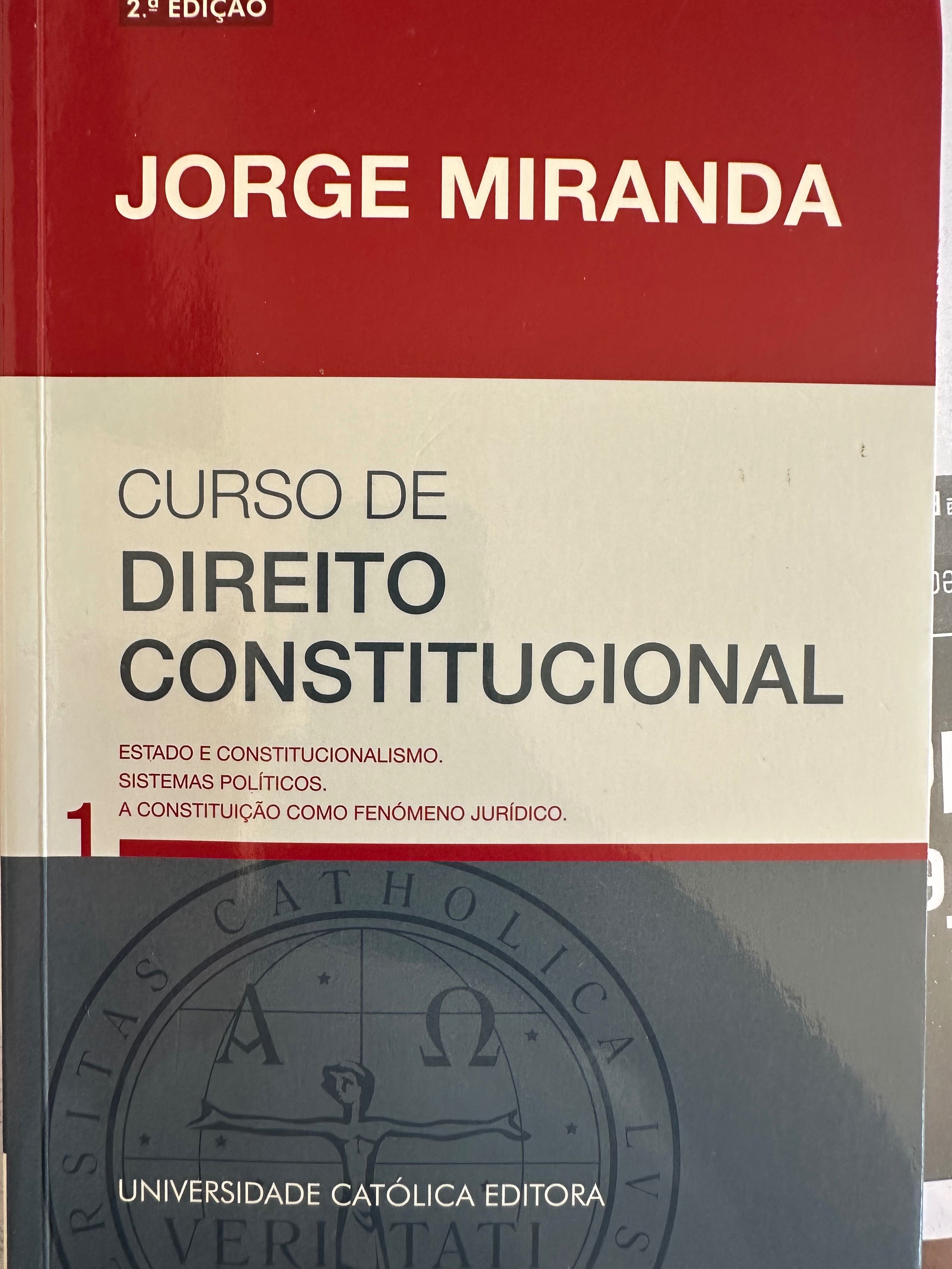 Livro de direito constitucional. Jorge Miranda.
