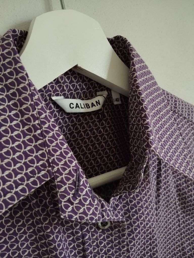 Bawełniana koszula w fioletowy wzór r. S/M Caliban