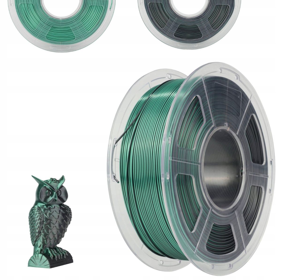 SUNLU SILK PLA+ 1.75mm 1kg DUAL Color Black Green multi wielokolorowy