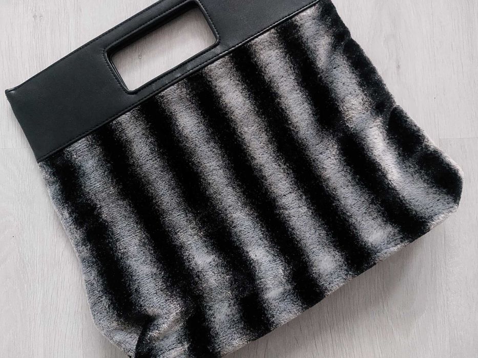 RESERVED - czarno biała torebka do ręki