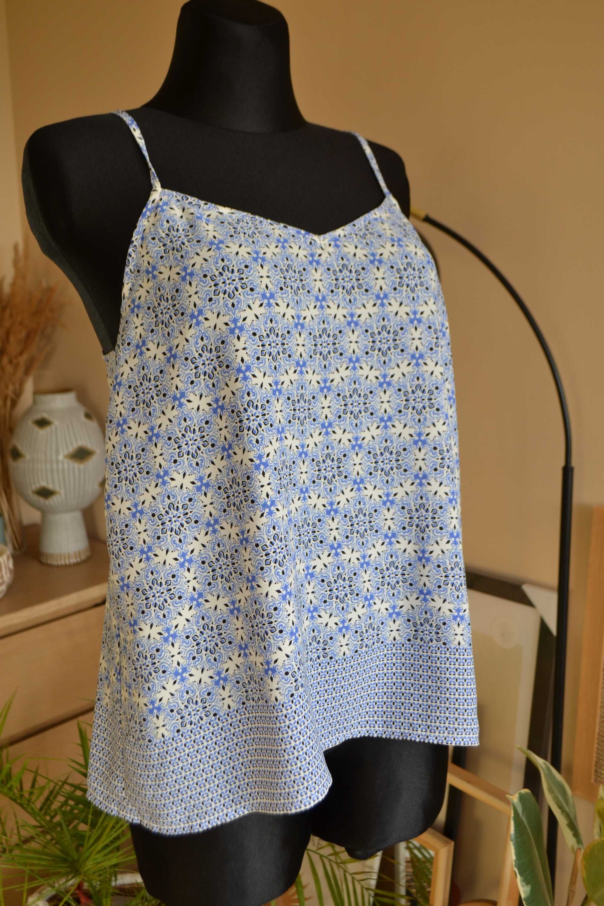 Bluzka na ramiączkach niebieska New Look 14 boho