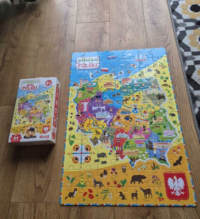 Mapa Polski puzzle 84 duże elementy czu czu kreatywne zabawki