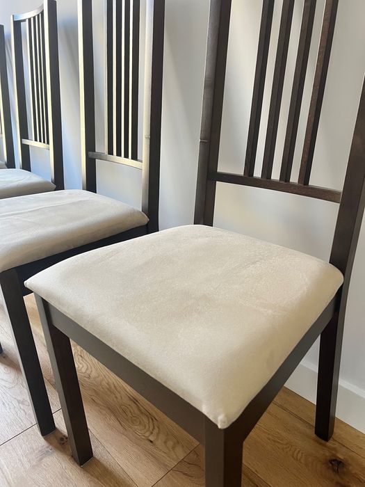 4 cadeiras jantar madeira e bege IKEA - DESCONTO