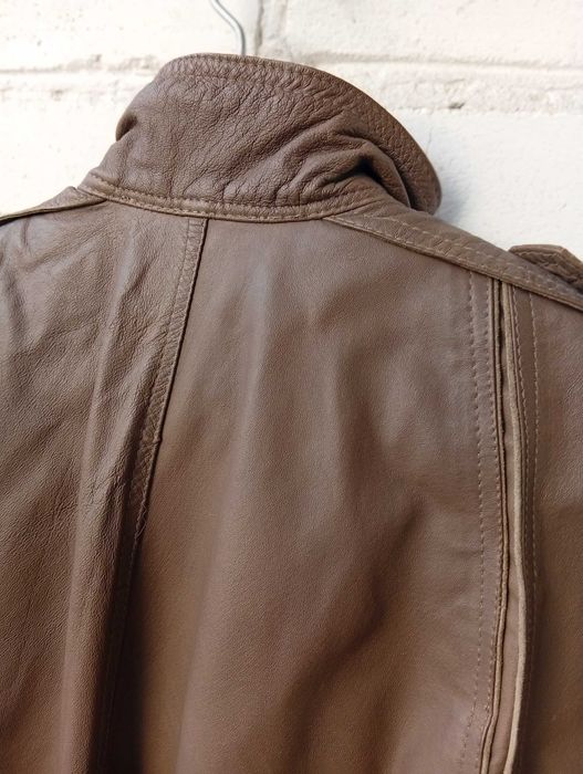 Вінтажний шкіряний плащ, колір мокко