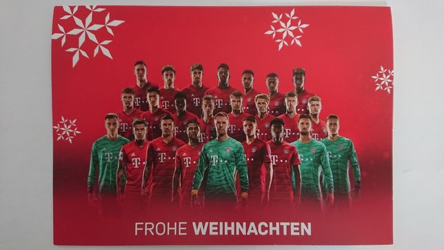 Karta świąteczna 15X20 cm FC Bayern München z podpisami piłkarzy