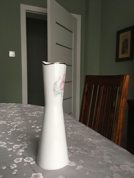 Wazon "KOSTKA" z motywem kwiatowym - proj. Danuty Duszniak 1957 r