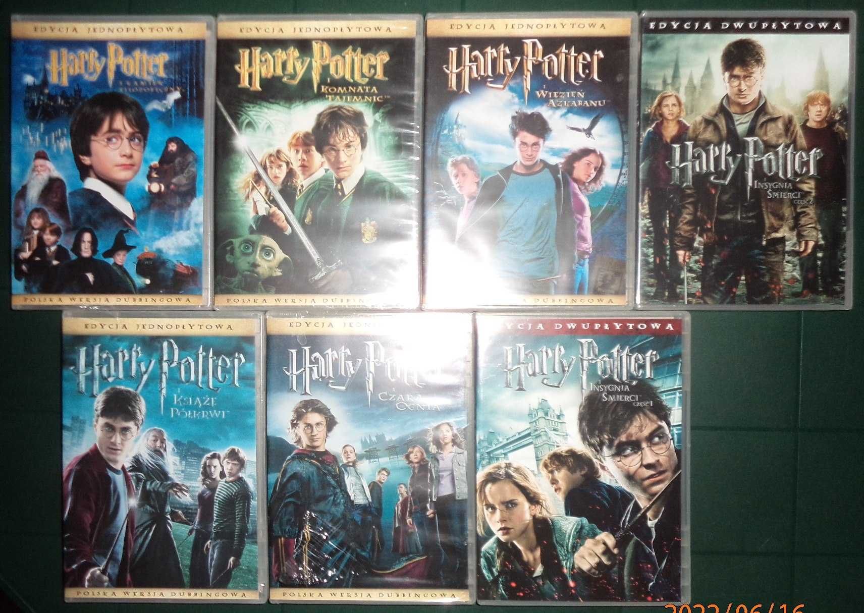 7x Harry Potter DVD po polsku, FOLIA, dubbing i napisy