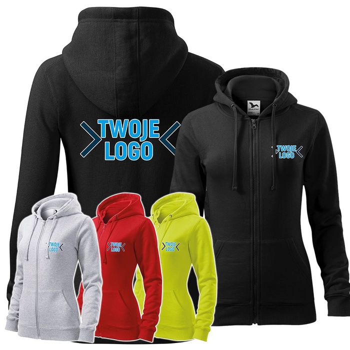 Bluza z własnym nadrukiem / logo Malfini Trendy Zipper damska