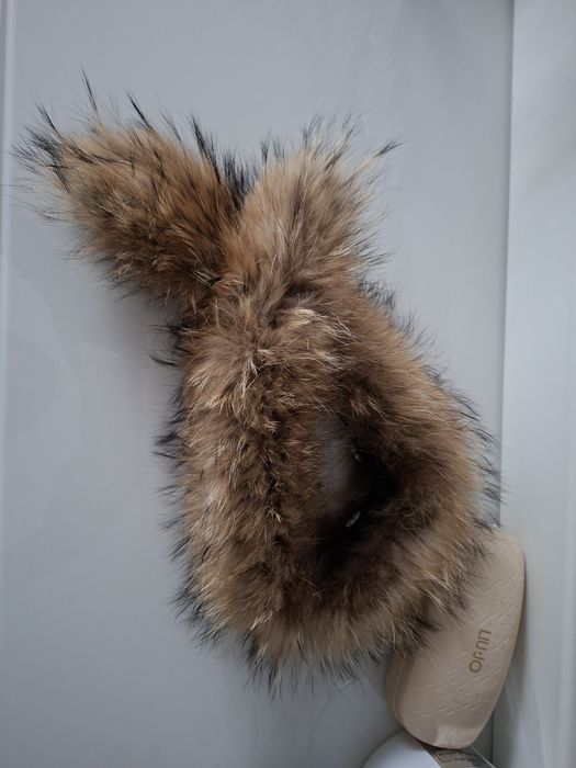 JENOT NATURALNY 66/74cm obszycie kaptura przypinka dopinka kołnierz