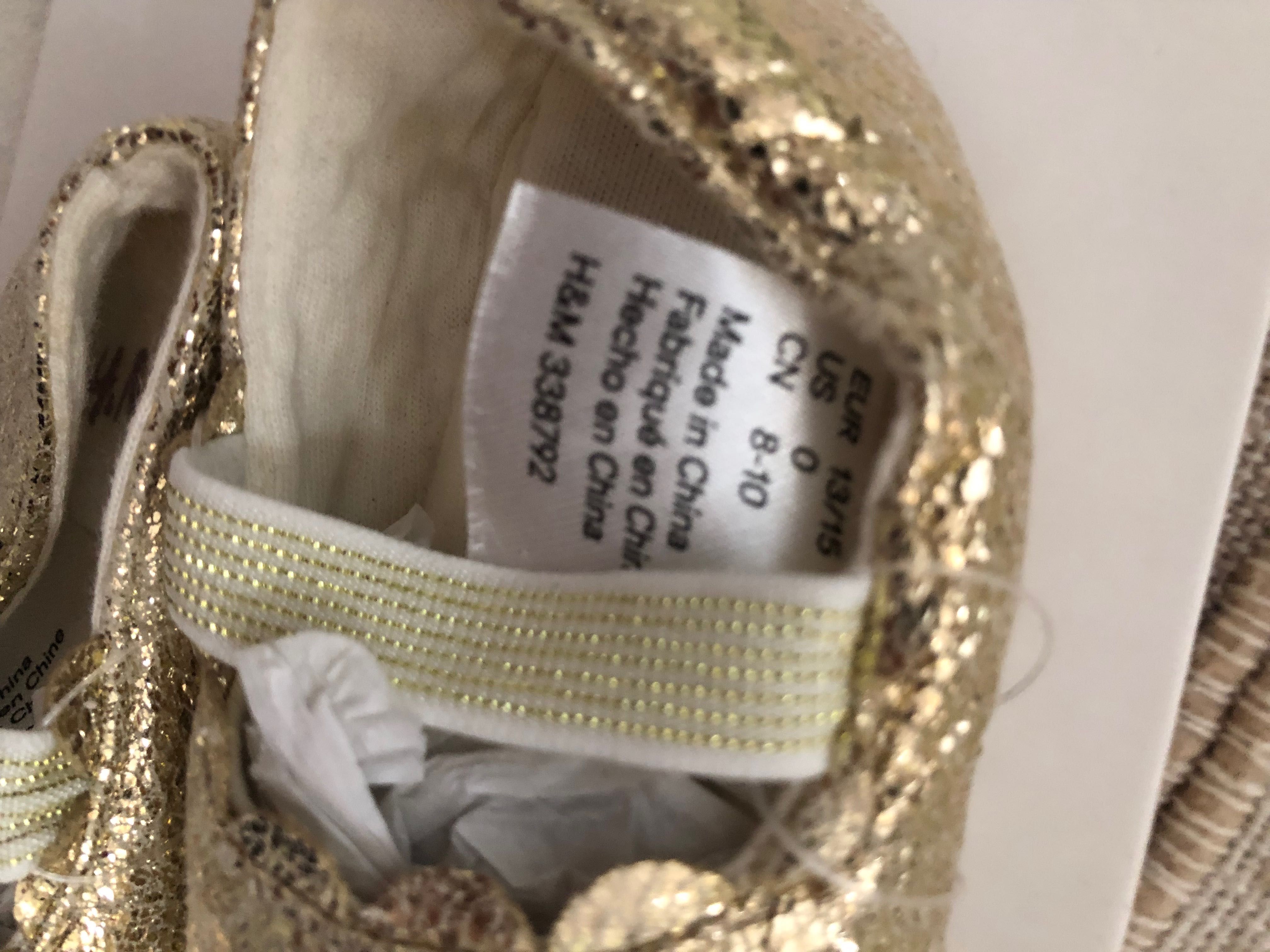 Nowe buciki niemowlęce 13/15 dla dziewczynki kolor złoty firma H&M