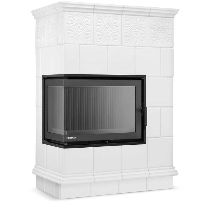 Piec kominek kaflowy narożny koza PORTO biały 13 kW EkoProjekt 2022