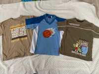 3 koszulki t-shirt r.128 mariquita, rebel, feel, koszykówka, surfer