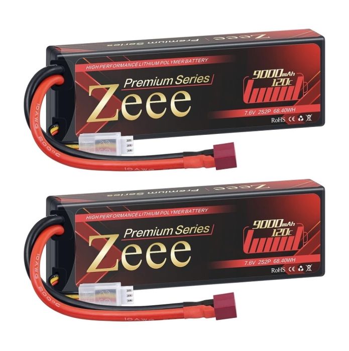 Комплект батарей (2 шт) Zeee 7.6V 9000mAh 120C (2S2P),T-роз’єм