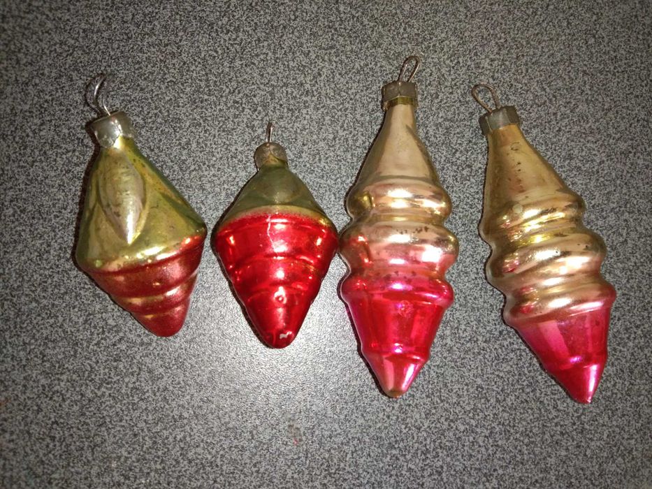 Винтаж 4шт в лоте елочная игрушка юла СССР