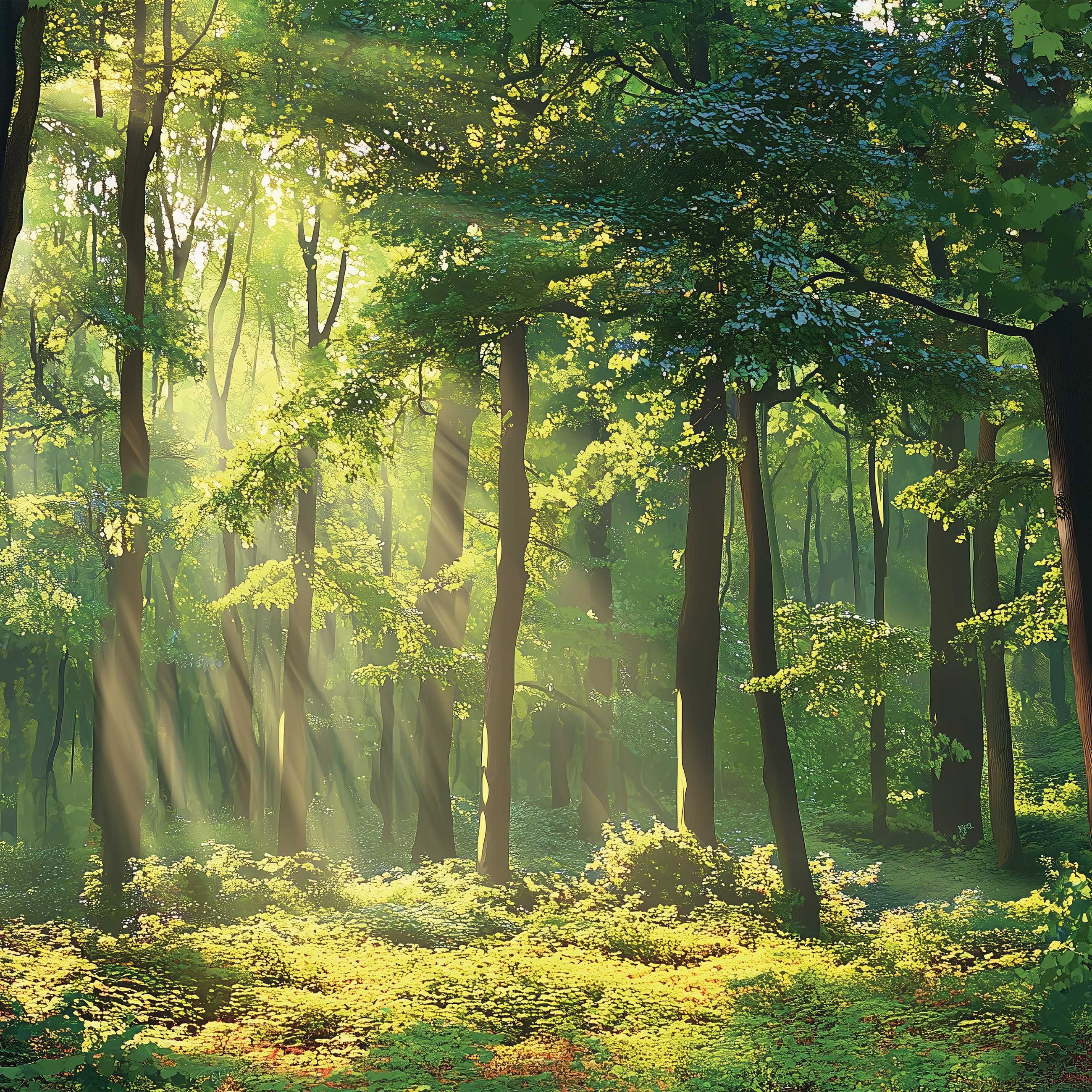 Fototapeta Las Drzewa Lato Polska Natura Widok Do Pokoju 3D + KLEJ