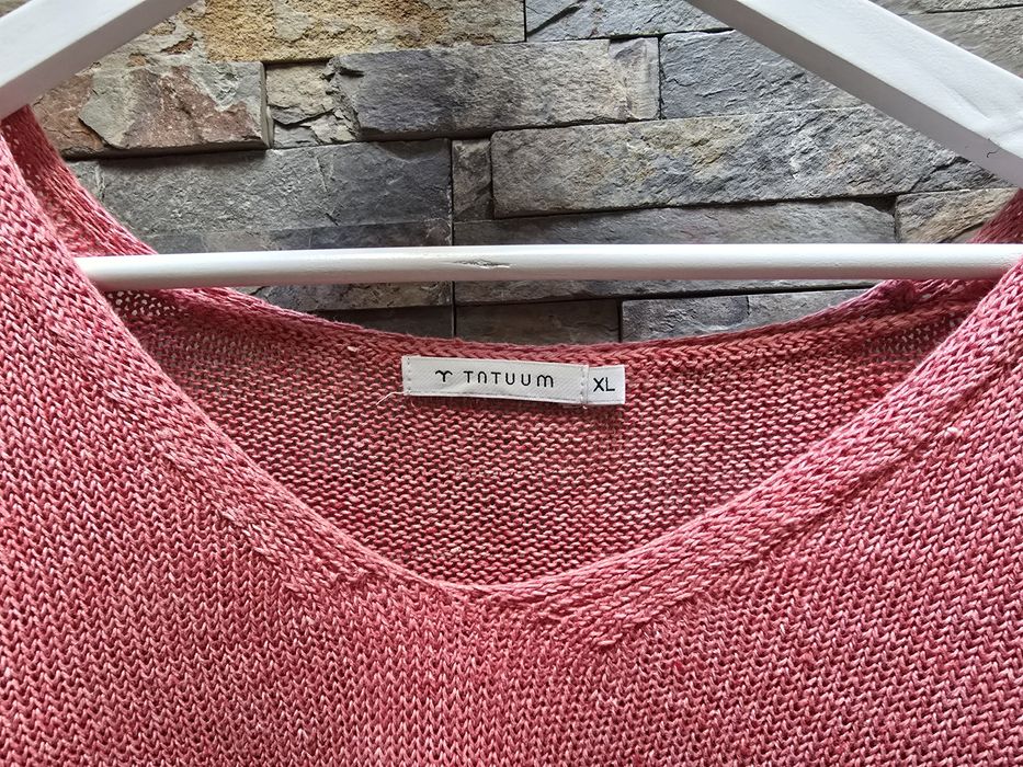 Sweter jasnoróżowy damski lniany Tatuum XL