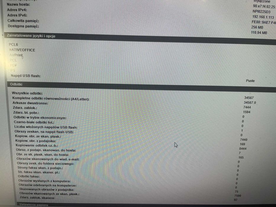 Drukarka urządzenie wielofunkcyjne HP M426fdn - zacina papier
