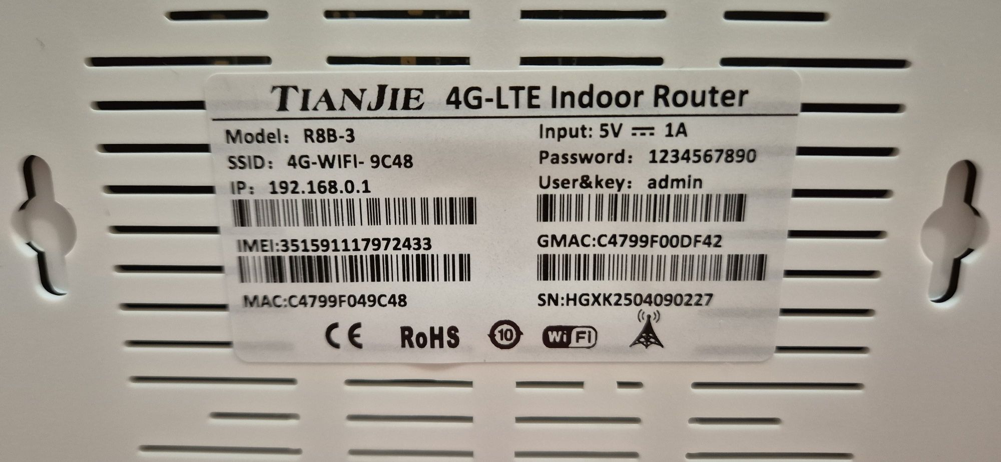 4G/3G LTE Wi-Fi роутер модем R8B-3 TianJie SIM картка LAN Type-C