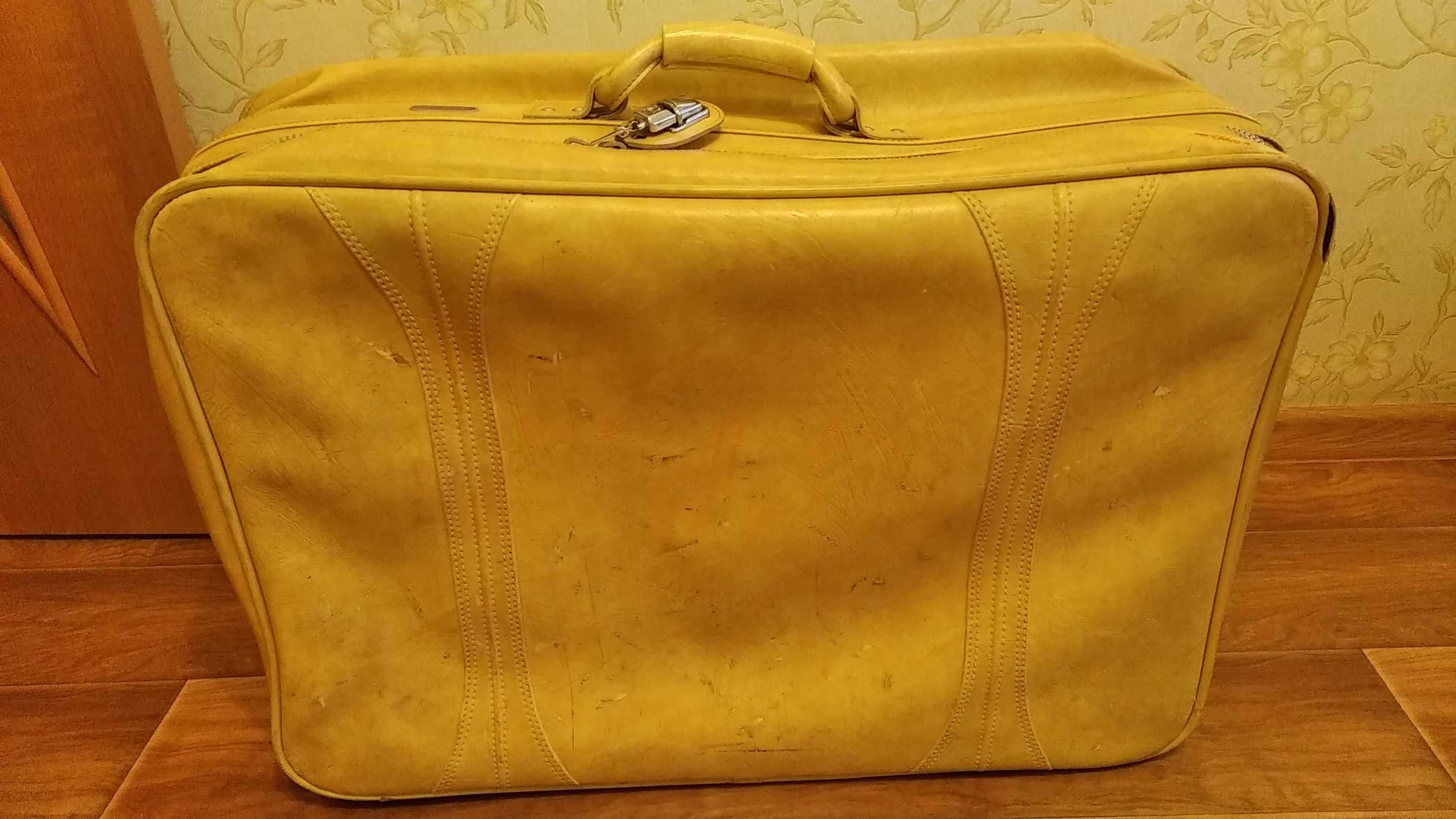 чемодан СССР Америка США 1975 кожа валіза с замком раритет винтаж