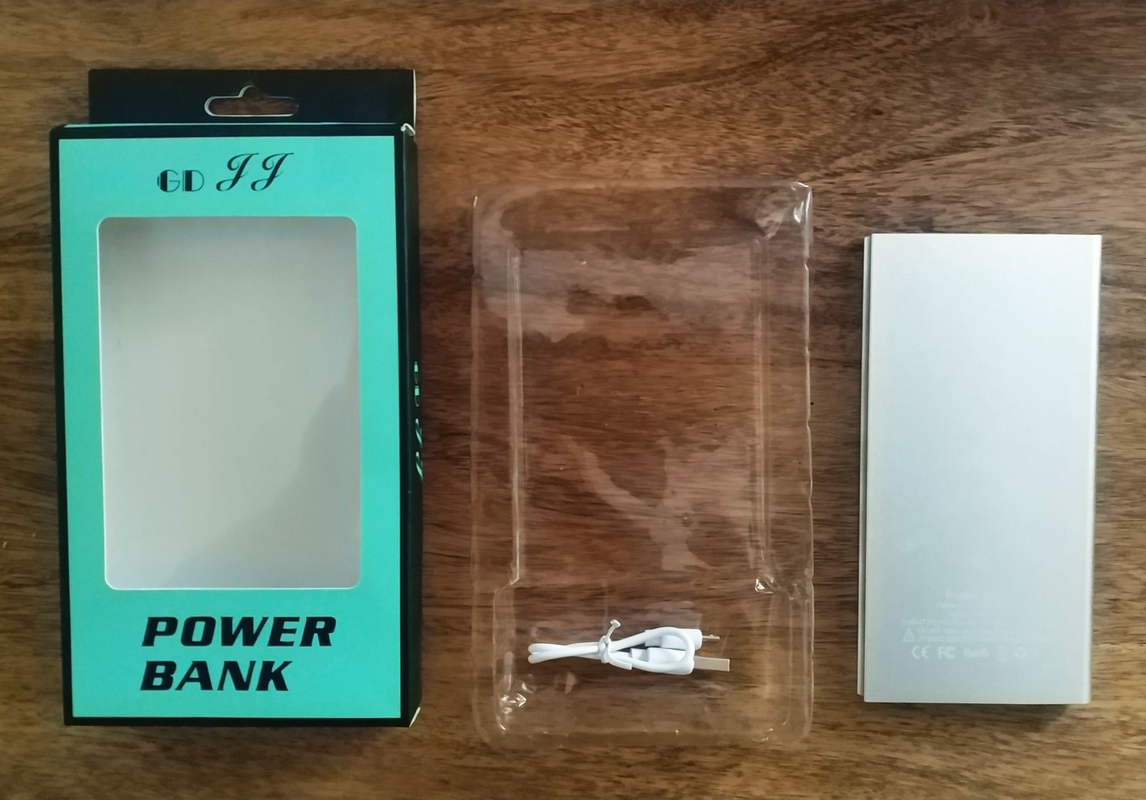 Power Bank Aluminiowy DUŻY, 2 wyjścia USB, NOWY!