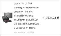 Laptop  ASUS TUF Gaming A15 FA507NUR